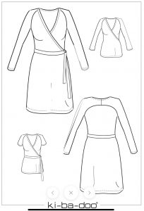 Basic Wickelkleid von Kibadoo - technische Zeichnung